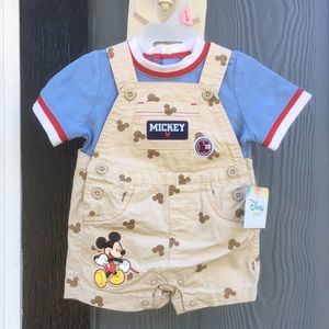 Disney Mickey Mouse Overalls Set Size 0-3M